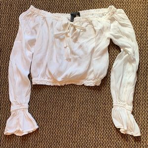 Forever 21 Boho Long Sleeve Crop Top